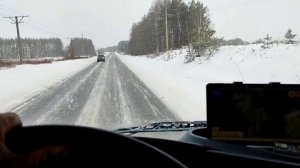 [151] Казань-Пермь,страшный каток, цепляю обочину