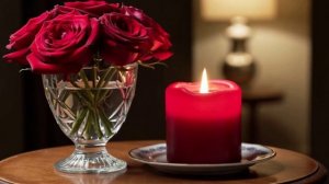 Футаж. Свеча. Розы.