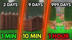 Я ПОСТРОИЛ АФК БАЗУ ЗА 1 МИНУТУ, 10 МИНУТ И 1 ЧАС в 99 ночей в лесу!