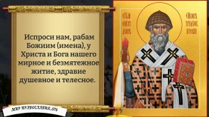 Молитва Спиридону Тримифунтскому. Православие