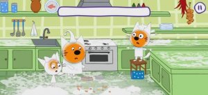 Три Кота Мультфильм Игра на кухне