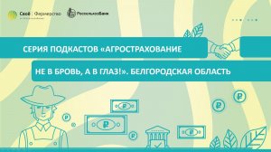 Серия подкастов «Агрострахование: не в бровь, а в глаз!». Белгородская область