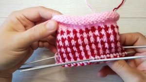 Очень простой ленивый жаккард / для вязания по кругу / носки, шапки.