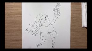 Рисуем новогоднюю открытку с Дедом Морозом