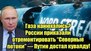 Газа нанюхались России приказали отремонтировать Северные потоки Путин достал кувалду