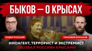 Быков – о крысах. Иноагент, террорист и экстремист обозвал россиян крысами