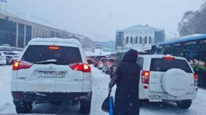 Пробка из автобусов образовалась в центре Петропавловска-Камчатского