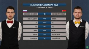 "BetBoom Кубок Мира 2025". В. Аверьянов (RUS) - Е. Салтовский (BLR). Св.пирамида.