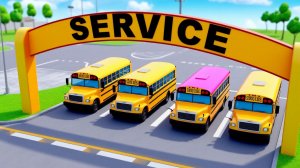 Мультики для детей, школьные автобусы, учим цвета и цифры на английском языке