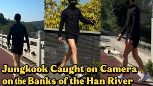 BTS СЕГОДНЯ: Чонгук попал на камеру в черном во время пробежки по реке Хан