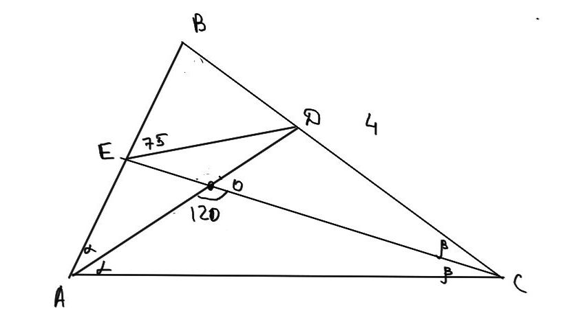 ОКРУЖНОСТЬ - ЗАДАЧА (УГОЛ МЕЖДУ БИССЕКТРИСАМИ)