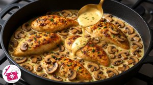 Готовлю Эту Курицу почти Каждую Неделю! 😋 Нежная Курица с Грибами в Сливочном Соусе за 20 Минут