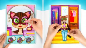 🏠 Рисуем бумажный домик с интерьером для милой кошки 🐱🎨