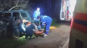 ДТП в декабре на дороге меж селом Лесное и Судаком. Работает Крым-Спас