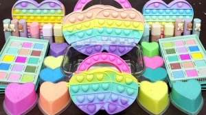 Невероятно красивый Слайм из нежный цветов. Смешиваем косметику и блестки в Слайм