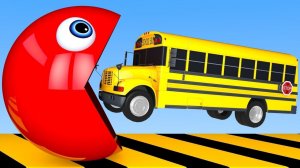 Мультики про машинки Веселый ПАКМЕН учим английский цвета мультики для малышей машинки детям