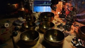 Набор 7 чаш Тигровый глаз. 267-457 Гц,  4.3 кг    39.5к