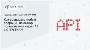 Как создавать любые операции на выбор пользователя через API в СПРУТКАМ