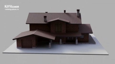 Проект дома с мансардным этажом №62-38TCK2L. Два этажа, площадь 274м²