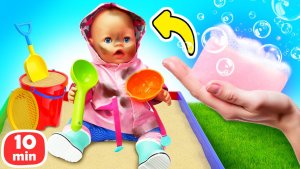 Кукла Беби бон испачкалась – большая стирка!