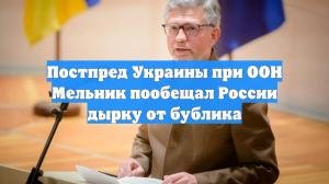 Постпред Украины при ООН Мельник пообещал России дырку от бублика