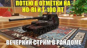 Потею в отметки на танках Ho-Ri и Т-100 ЛТ День №1 - Вечерний стрим в рандоме #tanksblitz