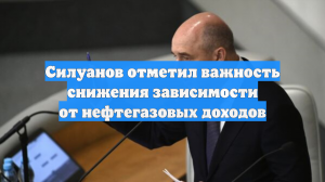 Силуанов отметил важность снижения зависимости от нефтегазовых доходов