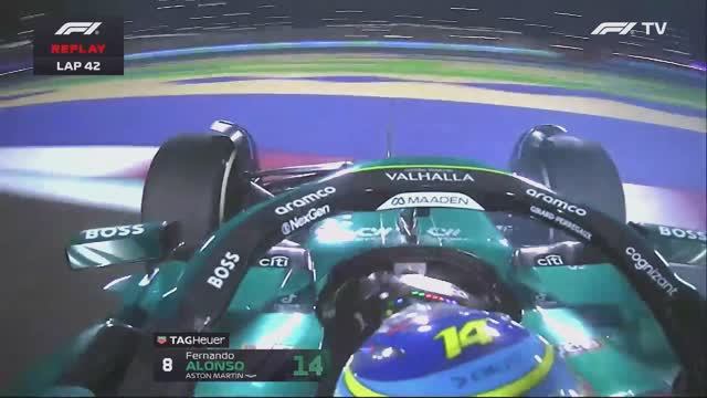 Разворот Алонсо на Гран-при Катара (гонка)
