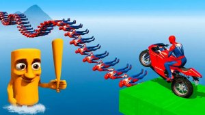 ГОНОЧНАЯ ТРАССА С ПРЕПЯТСТВИЯМИ ДЛЯ СУПЕРГЕРОЕВ 🎢 ЧЕЛОВЕК ПАУК ПРОТИВ БЭТМЕНА И ХАЛКА №4