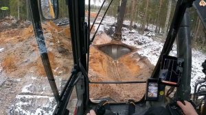 Строительство, дренажные работы на лесной дороге, обзор