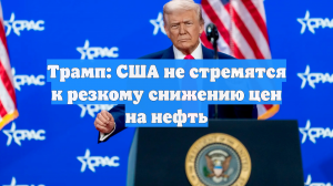 Трамп: США не стремятся к резкому снижению цен на нефть