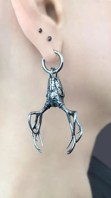 Серьги-конго с подвеской "Череп оленя" от StarfallShop