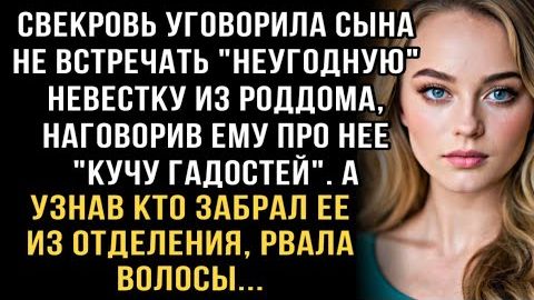 Я ПЛАКАЛ, ЧИТАЯ ЭТО! СВЕКРОВЬ ЗАПРЕТИЛА ВСТРЕЧАТЬ ЖЕНУ ИЗ РОДДОМА. УЗНАВ, КТО ЗАБРАЛ, РВАЛА ВОЛОСЫ! смотреть онлайн