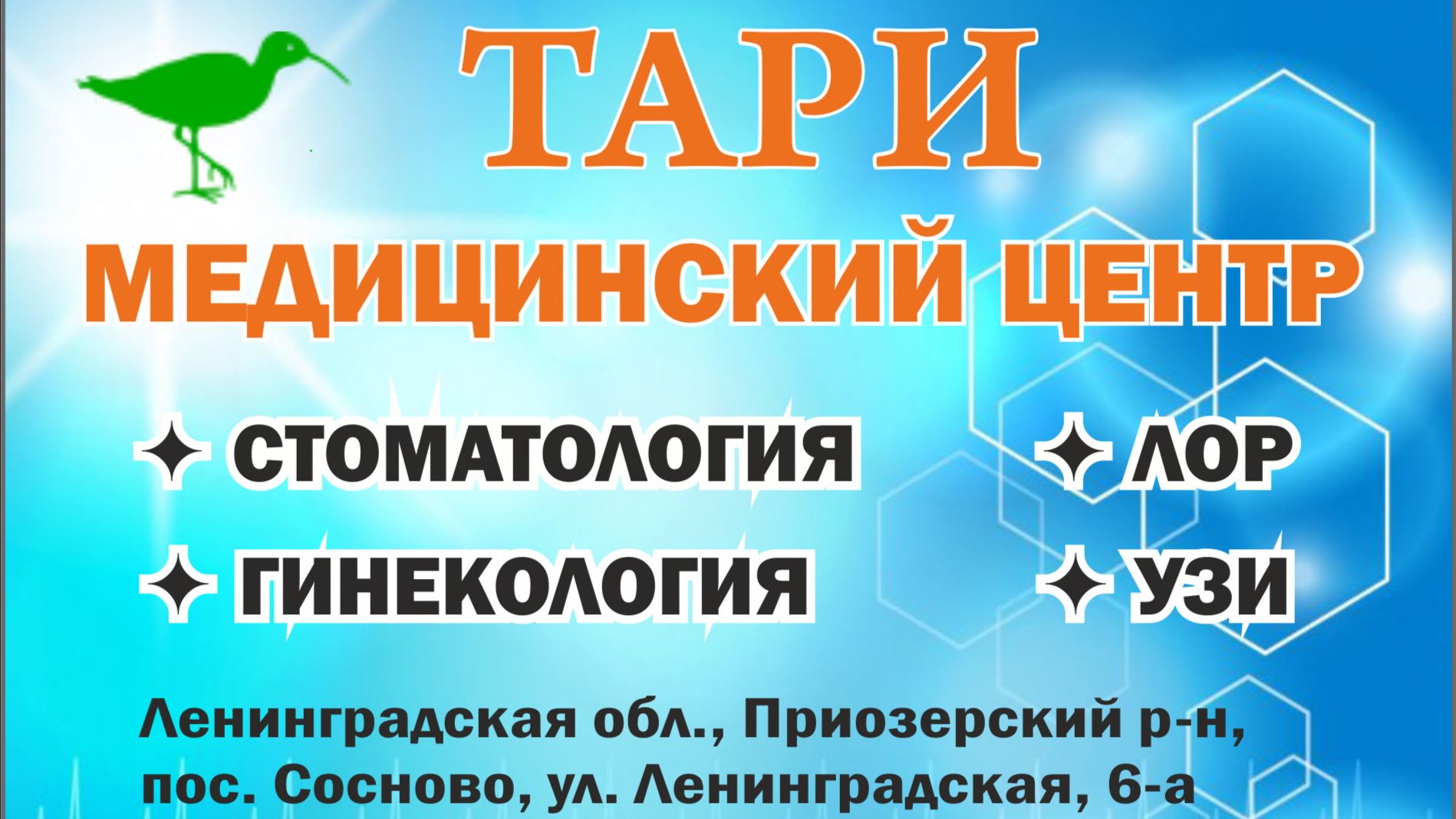 Медицинский центр "Тари" в Приозерске и Сосново: стоматология, гинекология, ЛОР, УЗИ.