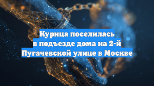 Курица поселилась в подъезде дома на 2-й Пугачевской улице в Москве