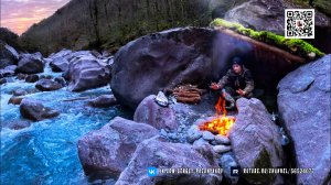 Два дня в одиночку в дикой природе. Поймал и приготовил - Готовка на горячих камнях