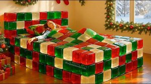 АСМР КЛАССНАЯ МАРМЕЛАДНАЯ КРОВАТЬ!  НЕРЕАЛЬНЫЕ СПАЛЬНЫЕ КОМНАТЫ ИЗ ФАНТАЗИИ И ИИ! ВКУСНЯТИНА РЕАКЦИЯ