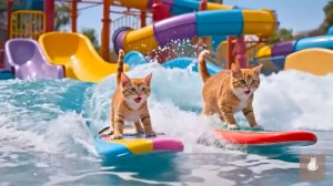 😹Мама кошечка со своим маленьким сыночком катаются на разных аттракционах🔥