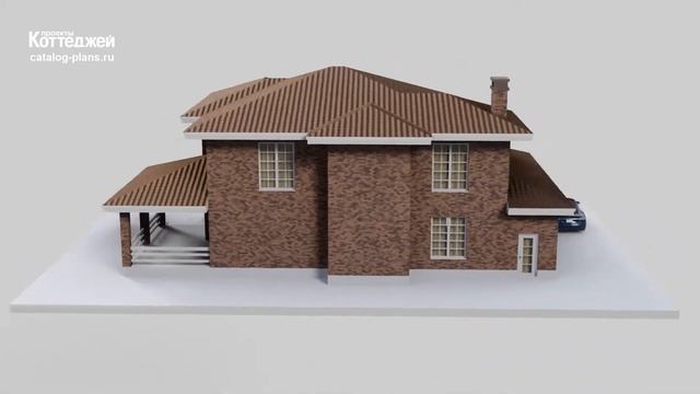 58-10HD2L - Проект двухэтажногодома из газобетона с террасой, площадью 221м²