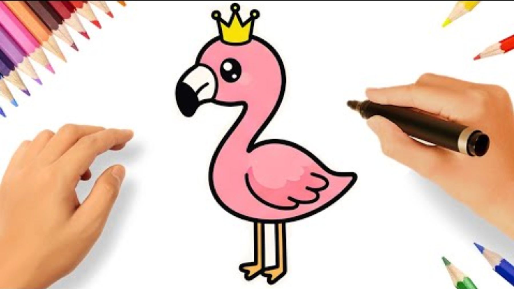 КАК НАРИСОВАТЬ КАВАЙНОГО ФЛАМИНГО 🦩💖 ЛЕГКОЕ ПОШАГОВОЕ РУКОВОДСТВО