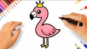 КАК НАРИСОВАТЬ КАВАЙНОГО ФЛАМИНГО 🦩💖 ЛЕГКОЕ ПОШАГОВОЕ РУКОВОДСТВО