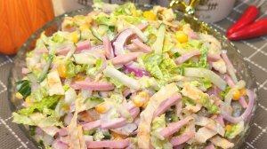 Готовлю этот САЛАТ и в будни, и на ПРАЗДНИЧНЫЙ СТОЛ. Сочный, легкий САЛАТ из Простых Продуктов