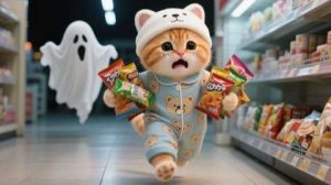 Рыжий котенок встречает привидение в круглосуточном магазине 👻, Как Мама-кошка решает эту проблему