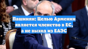 Пашинян: Целью Армении является членство в ЕС, а не выход из ЕАЭС