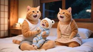 Рыжий котенок отправляется на рыбалку с папой Котом🎣, Мама Кошка дарит цветы🌼 | Смешные видео