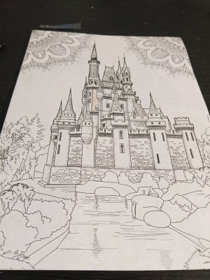 разукрашиваю раскраску замки и дворцы 2 часть