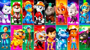 Мультики для Детей Щенячий Патруль Tiles Hop - ЭВЕРЕСТ, ГОНЩИК, МАРШАЛЛ, СКАЙ