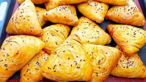 Слоеная самса с мясом! Хрустящая и сочная, не пропустите этот рецепт!