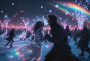 Волшебство зимнего вечера на городском катке ❄️⛸️