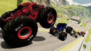 МУЛЬТИКИ ПРО МАШИНКИ Эпические прыжки и столкновения на скоростном монстр-траке Beamng Drive #37